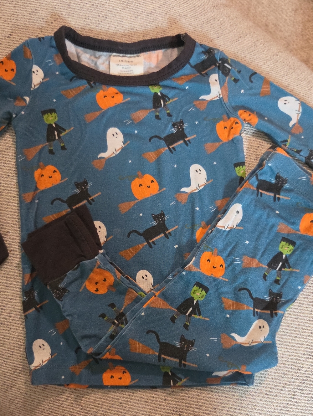 Blue Halloween Toddler Pajamas